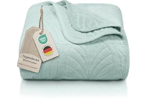 Gräfenstayn Narzuta premium 220 x 240 cm – narzuta na łóżko z bezszwowym pikowaniem i wzorem z liści – aksamitna narzuta – miękka, nie gniecie się i jest łatwa w pielęgnacji – narzuta na łóżko i sofę