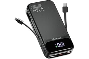 SAHESUN Batterie Externe, 22,5 W 25800 mAh Power Bank, Batterie Portable USB C entrée et Sortie PD3.0 QC4.0 Charge Rapide Powerbank Compatible avec iPhone17 16 15 14 13 12 Pro Max Plus iPad Pro etc.