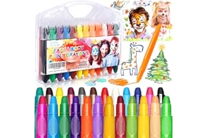 MOOING 24 FarbenSchminkstifte Kit, Abwaschbare Kinderschminke Set, Fasching Gesichtsfarben, Schminkfarbe Kinder für Geburtstagsfeie/ Weihnachten