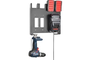 etterr • Vägghållare i metall för Bosch Professional 18V-batterier och laddare • Kompatibel med GAL 18V-40, GAL 18V-160C, 1880 CV, 3680 CV och GAX 18V-30 • Laddstation • Borrmaskinshängare