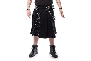 Heartless Calle Kilt Männer Mittellanger Rock schwarz Gothic, Mittelalter