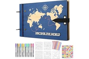 ZEEYUAN Album Fotografico in Legno Album Foto Fai da Te delle Nozze Book Foto degli Ospiti 60 Pagine Libro dei Viaggio Anniversario di Compleanno Regalo di San Valentino per Madre Padre