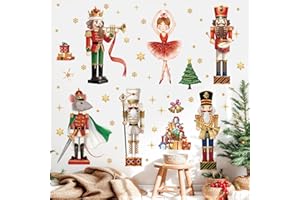SHUCHING Pegatinas de Pared Cascanueces Navidad, Vinilos Adhesivos Ratón y Soldado Navidad, Decorativos Pared para Infantiles Salon Dormitorio Puerta Ventanas Fiesta