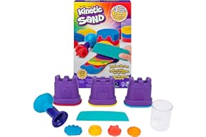 Kinetic Sand Regenbogen Mix Set - mit 383 g original magischem kinetischem Sand aus Schweden in 3 Farben und Förmchen, für kreatives, sauberes Indoor-Sandspiel, für Kinder ab 3 Jahren