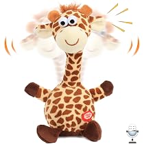 Girafe Parlante Et Dansante - Peluche électronique Qui Répète - Enregistrement, Cou Qui Tourne - Jouet Pour Enfant 18 Mois+