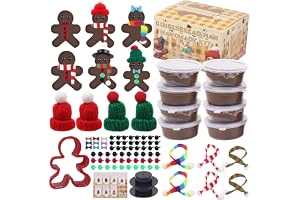 Pysselsats för jul, 85 delar, pysselset, modellera, lufttorka, gör-det-själv-kit, pepparkaksgubbe med modelleringstillbehör, julklappar