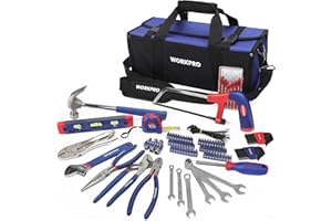 WORKPRO Kit d'Outils 156 Pièces avec Sac Durable, Boîte à Outils Complete Parfait pour Bricolage, Entretien Domestique