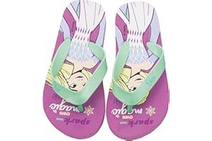 REQUETEGUAY Tongs Frozen pour plage ou piscine | Tongs Disney | Flip-Flop Elsa Disney Frozen pour Filles