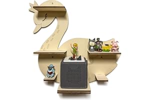 DRYSSON DIY Shelf for the Music Box Suitable for the TonieBox Swan Princess Children Baby Room to Paint Yourself with Name of Your Choice Individual Gift Birthday