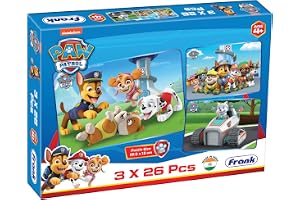 Frank Paw Patrol (26 Pieces) 3 in 1 Jigsaw Puzzle for Kids Above 4+ Years - Fun & Challenging Brain Booster Games - for Enhanced Focus and Memory for Children - 70305