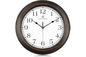 Lafocuse 30 cm tyst brons vintage väggklocka för heminredning