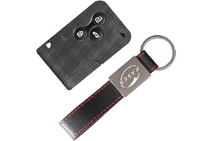 KASER Cover Guscio Chiave Scocca Telecomando Smartkey 3 Tasti compatibile per Renault Clio Logan Megane Koleos Scenic (Keyless) con Portachiavi in Pelle