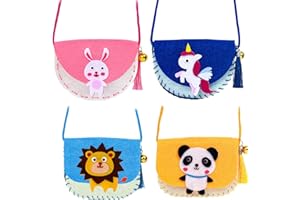 GETFACAI 4 Pack Kids Sewing Kit, Sewing Kit for Kids, Handbag Childrens, Fun DIY Educational Sewing Craft Gift with Sewing Tools for Girls