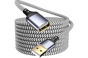 3BAO USB Extension Cable 5M, Long USB2.0 A Male to A Female Cable USB Extender Lead High Speed Data Transfer Compatible for Printer, Scanner, Camera, Keyboard, Card Reader, Hard Drive, Disk