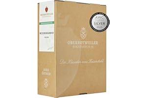 ‎OBERROTWEILER WINZERVEREIN EG Oberrotweiler Wein-Box Weißburgunder 3 Liter QbA trocken - SILBER 2025 AWC Vienna - Weißwein trocken, fruchtig frisch mit Aromen nach Apfel, Birne und Zitrus - Badischer Wein (1 x 3,0 l Bag-in-Box)