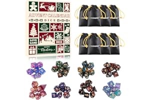 VTYEPOU Dice Advent Calendar for Adults Teens - Polyhedral Dice Set Advent Calendar for Table Board Games RPG - 24 Days Christmas Countdown 2025 Surprise Gift for Gamers Role Players
