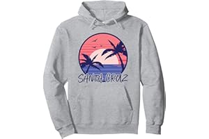 SANTA CRUZ CA VINTAGE RETRO GRAPHIC DESIGNS Santa Cruz California Surfing Surfer Vintage Retro Pullover Hoodie