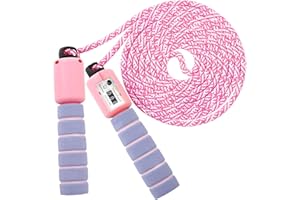 KONVINIT Corda per Saltare per Bambini,Corda per Saltare con contatore,Regolabile Jump Skip Rope Con la funzione di conteggio per giochi scolastici o attività all'aperto