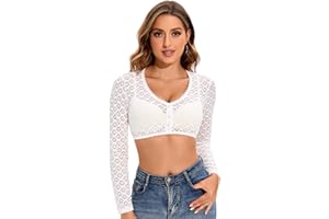 Goxozzy Dirndl Bluse Damen,Dirndlbluse Spitze,Dirndl Bluse,Dirndl Bluse Spitzen,Dieses Retro Kleid Mit Feiner Spitze Ist Wunderbar.