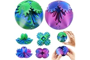 Audasi Gear Ball Fidget 3D Gedruckte Zahnradkugel 2Pack Steampunk Wirbelwunder Zappel Spielzeug Fidgets Spielzeug Sensorische Stress & Angst Entspannende Fidget Spielzeugs(blau & lila)