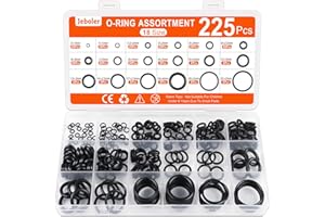 JEBOLER 225 Stücke O Ring Sortiment, Ø 3-22 mm Dichtungsringe Set NBR dichtung Dichtringe Dichtungen Oringe Unterlegscheiben Dichtungssatz für Sanitär Wasserhahn Druckleitungen - 18 Größen Schwarz