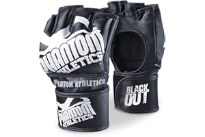PHANTOM ATHLETICS Phantom MMA Guanti Blackout | Guanti professionali di alta qualità per arti marziali, sparring, sacco di sabbia, battute, boxe, allenamento, Freefight