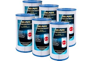 POOLPURE Ersättningsfilter för typ A eller C, kompatibel med Intex 29000E/59900E, enkelt set poolfilter, sommarutflykter elle