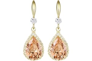 Linawe Diamond Dangle Earrings for Women Trendy, Rhinestone Drop Chandelier Earrings, Teardrop Crystal Cubic Zirconia Wedding Jewellery Set, 14K Gold/Rose Gold/Silver Tone
