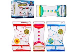 XINBAOHONG Sensory Toy for Relaxation, Motion Timer, Color Lava Lamp, 4 Pack Incredibly Effective Calming Stress Relief Hourglass Toy Liquid Motion Bubbler for Kids and Adults
