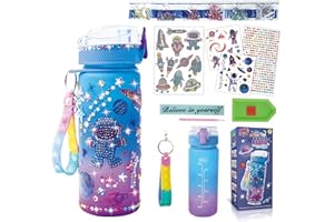 GZCY Decorate Your Own Water Bottle Kits for Boys Girls - Gem Diamond Painting Arts and Crafts Toys Gifts for 4-12 Year Old Boys Girls Kids Birthday (Colored Astronauts)