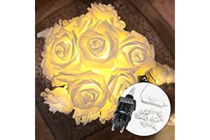 COBUS CozyHome Guirlande lumineuse intérieur roses - 20 fleurs LED blanc chaud & 5m I Avec prise I Guirlande lumineuse chambre Guirlandes lumineuses interieur I Fairy lights Girlande decoration d'intérieur