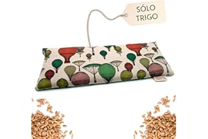 SAKITO Saco Semillas Microondas (35x12 cm) - Cojin Térmico Natural para Cervicales y Lumbalgia, Uso en Calor o Frio - Gran Retencion de Calor - Muy Duradero con Tela de Primera Calidad (Solo trigo)