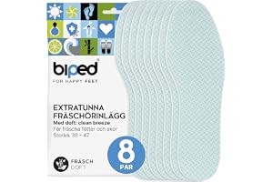 biped FRESH! 8 par fräscha innersulor clean breeze - innersulor med fräsch doft - extra tunna - lämpliga för barfotabruk - mo