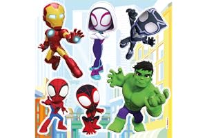 Spidey and His Amazing Friends on Adventures – väggdekal, väggdekal, Marvel – storlek 33 x 33 cm – självhäftande