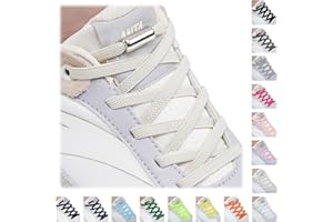 Handshop 2 Paires Lacets Sans Laçage, Lacets Élastiques Plats avec Verrou pour Enfants et Adultes, Lacets Chaussures de Sport de pour Toutes Les Chaussures