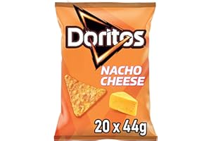 ‎DORITOS Doritos Nacho Cheese -Tortilla Nachos mit Käse Geschmack - Herzhafter Snack zum Knabbern aus Mais (20 x 44g)
