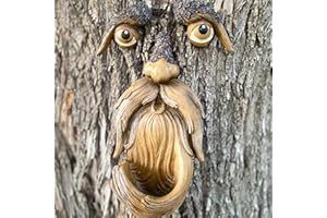 BTMIEY Old Man Tree Hugger, comederos divertidos para pájaros únicos para exteriores e interiores, decoración de jardín de resina