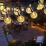 Lezonic Solar Lichterkette aussen, 50LED 23 ft 8 Modi Solar Kristallkugeln wasserdicht Außen/Innen Lichter Beleuchtung für Ga