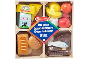 Melissa & Doug - Aliments en Bois 21 Pièces - Jouet Montessori - Jeu Imitation - Jouet en Bois - Jeu D'Activité, De Développement Et d'apprentissage - Cadeau Enfant 3 Ans Et +