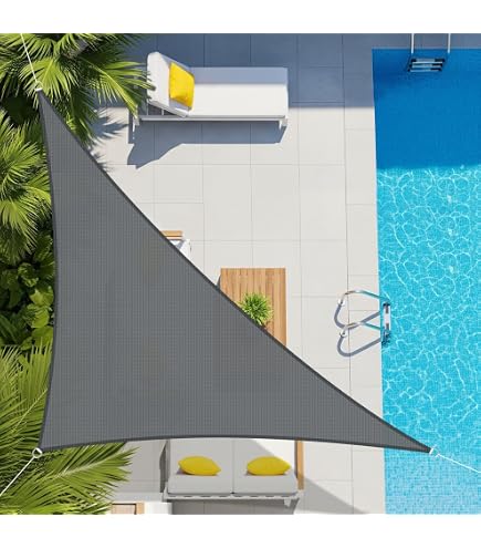 Ufamiluk sonnensegel 2x3x3.6m Dreieck Rechter Winkel Segeltuch wasserdicht sonnensegel nach maß Balkon Regenschutz 95% UV Schutz Windschutz Überdachung Plane für Garten Terrasse Outdoor Grau