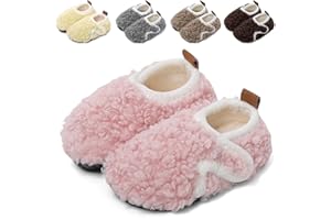 MASOCIO Chausson Enfant Fille Garçon Peluche Souple Pantoufle Antidérapantes Taille 20-36 EU