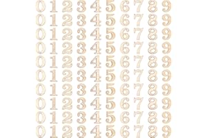 BREMOROU Juego de 100 números de madera del 0 al 9, números de fieltro, naturales y mixtos, mini sin acabar, calendario en blanco