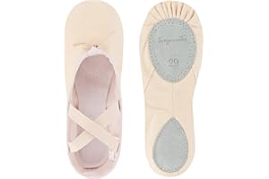 ‎TANZMUSTER tanzmuster Ballet Shoes Girls and Women - Charlie - Split Leather Sole - Ballet Slippers for Children and Adults - Dance Shoes for Ballet