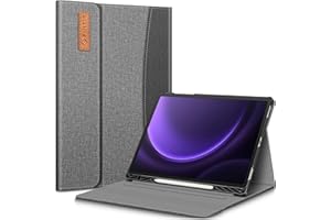 Fintie Etui na tablet Samsung Galaxy Tab S9 FE Plus/Tab S9 Plus 12,4" 2023, etui ochronne z możliwością oglądania pod wieloma kątami, uchwyt S Pen i przegródka na dokumenty, ciemnoszare