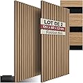 tectake® Lot de 2 panneaux acoustiques muraux et pour plafond, en Bois MDF, 120 x 60 x 2,1 cm par panneau mural decoratif pour isolation phonique Chambre, Bureau, Studio de musique Decoration murale