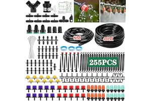 TAVADA Bewässerungssystem Garten,Watering Kit,255 Pcs Garten BewässerungsSystem,DIY utomatik Tröpfchenbewässerung Gartenbewässerung Misting Kühlsystem,Micro Drip Irrigation Kit for Garden