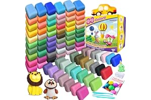 ESSENSON Pate a Modeler - 88 Couleurs Argile Autodurcissante Pâte à Modeler Magique pour Enfants, Cadeau pour Garçons et Filles âgés de 3 à 12 Ans