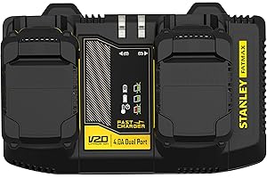 STANLEY - FATMAX Stanley FATMAX Double Chargeur 18V 4Ah Technologie Améliorée Gamme FATMAX V20 SFMCB24-QW Multicolore