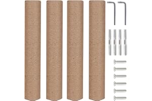 Pinkgarden Confezione da 4 tiragraffi di ricambio per gatti da 40 cm, in corda in sisal naturale, con viti M8, parti di rinnovo per torri per gatti da interni, facili da montare, parti di ricambio per