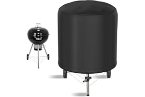 Riloventa Funda Barbacoa Exterior Impermeable, Fundas Barbacoa Grill, BBQ Cover 420D Oxford Protector, Cubierta de la Parrilla, Anti-Viento/Anti-Polvo/Anti-Humedad/Anti UV Ã˜70x70cm - Negro Redonda